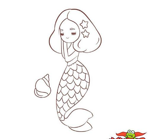 教我画简单漂亮美人鱼,娇羞的美人鱼姑娘