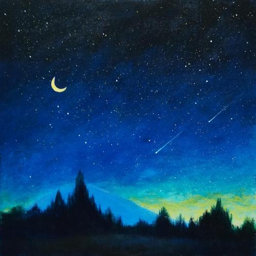 丙烯画 星空画 包邮