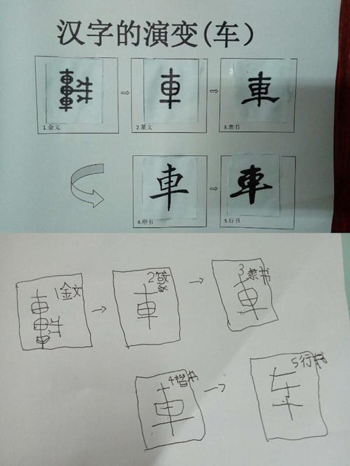 汉字的演变(车)排序作业单 临摹