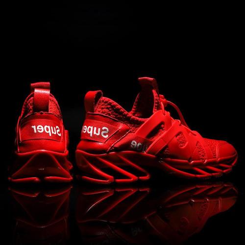 红色运动鞋男 耐克_施耐克男鞋夏季透气运动休闲鞋韩版潮流百搭红色