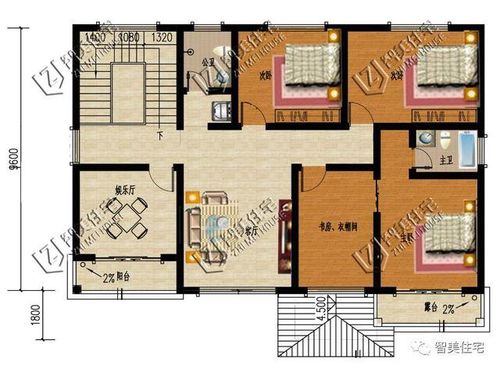 2栋四间两层实用简约的住房户型设计图,农村建正合适