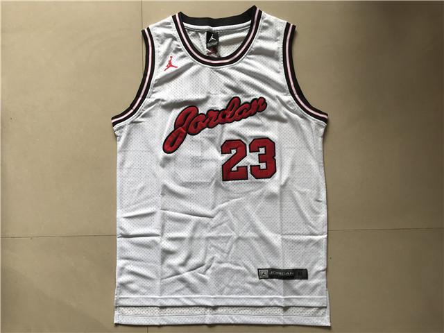 新赛季nba球衣公牛队23号乔丹白色纪念版刺绣篮球服sw背心短袖