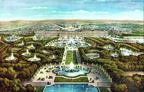 对称美学的代表:园林 凡尔赛宫宫殿为古典主义风格建筑,古典主义建筑