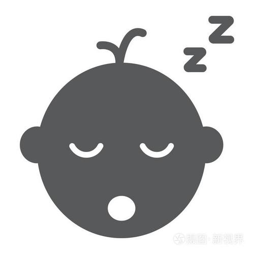 男婴睡眠标志符号, 孩子和睡眠, 儿童标志, 矢量图形
