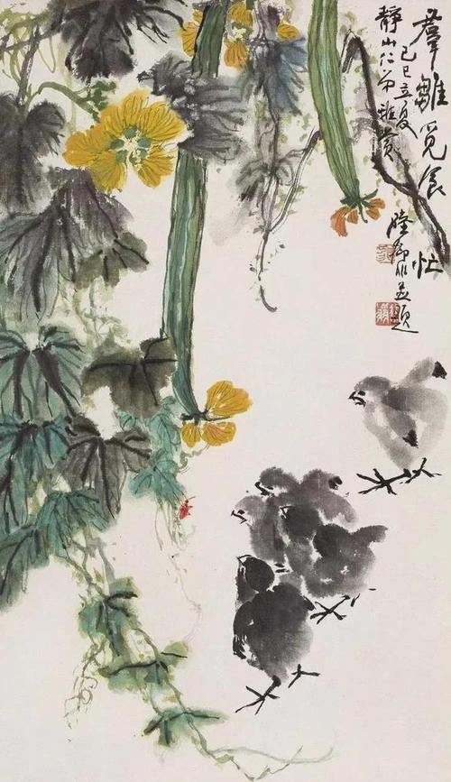 这田园小写意花鸟,生机盎然|花鸟画家|国画|水墨|书法