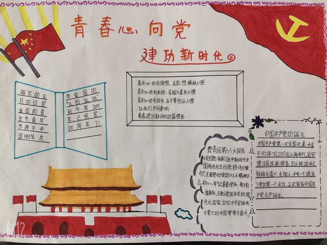 共青农场学校团委开展"青春心向党 建功新时代"手抄报