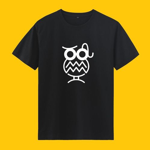 克里斯保罗你炮猫头鹰logo印花短袖男女纯棉重磅t恤