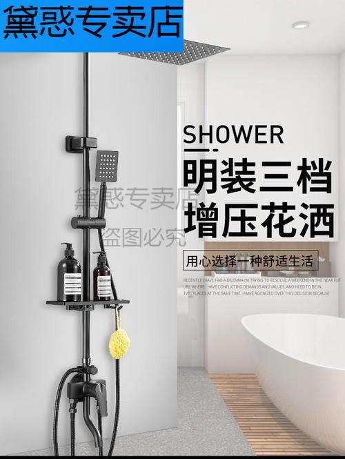 明装花洒淋浴花洒套装明管淋雨器浴室沐浴莲蓬头明装淋浴花洒套装家用