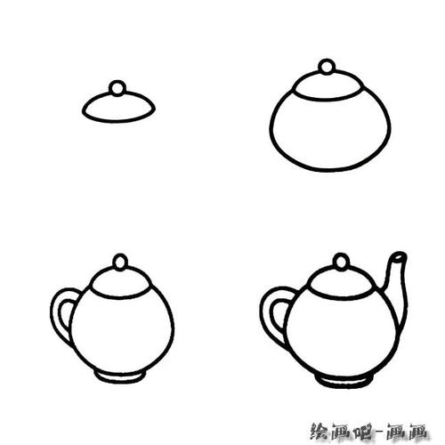 茶壶物品简笔画步骤图片大全