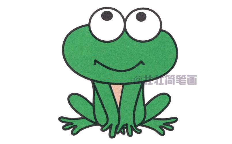 青蛙简笔画彩色分步简单漂亮画法