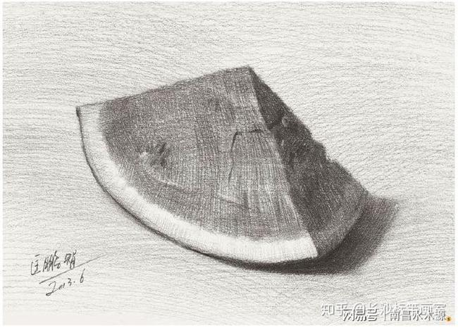 单体水果静物画法详解素描色彩