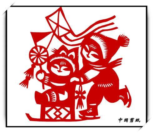 剪纸小男孩放鞭炮 手工剪纸图片大全简单-蒲城教育