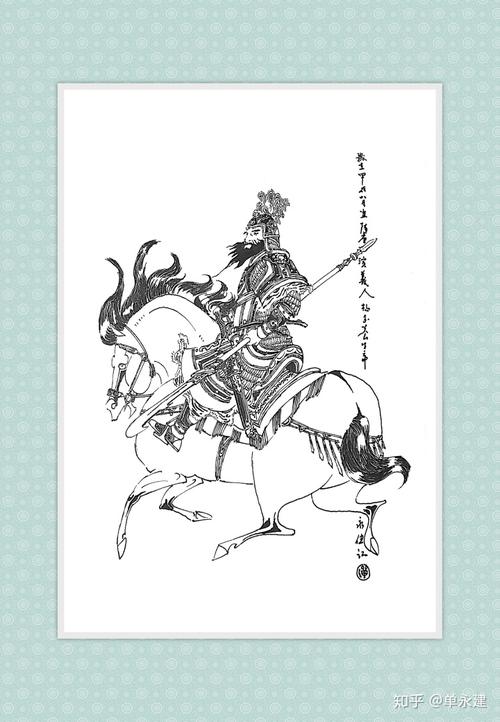 【单永建画作】(2000年)钢笔画《隋唐演义人物》