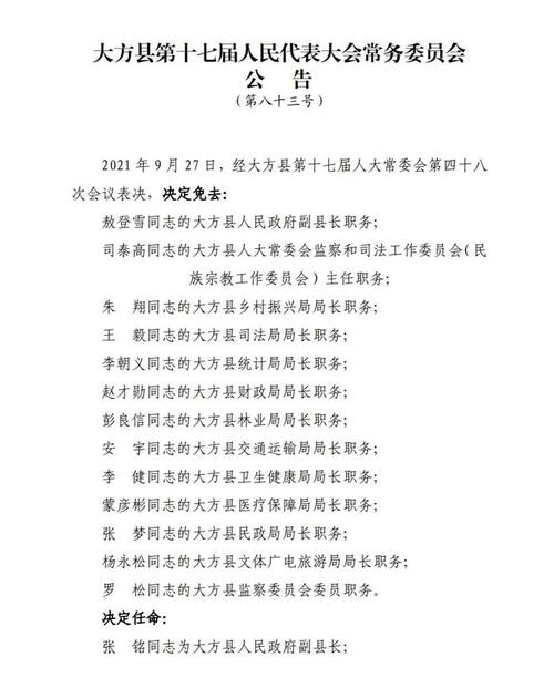 毕节一地最新人事任免