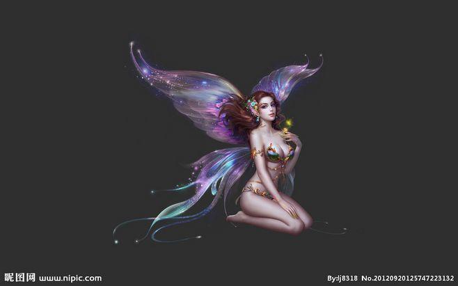 神鬼世界 美艳媚惑的神界精灵燕尾蝶 美女 壁纸 原画