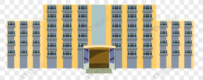 免抠元素 手绘/卡通元素 学校宿舍楼.png 860_339