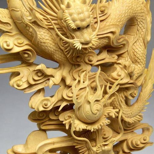 雕1000条龙的崖柏木头【木材圈】