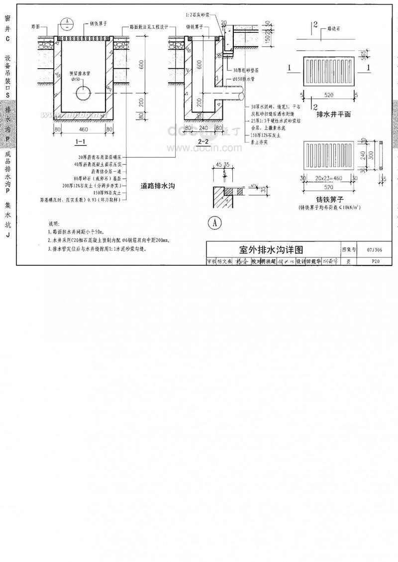 排水沟图集07j306排水沟图集
