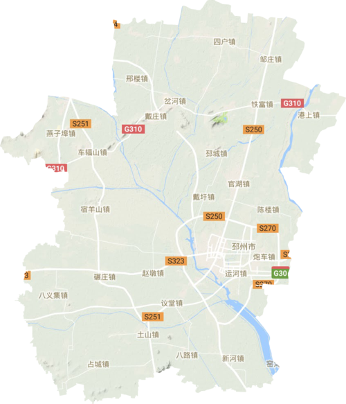邳州市高清地形地图,邳州市高清谷歌地形地图