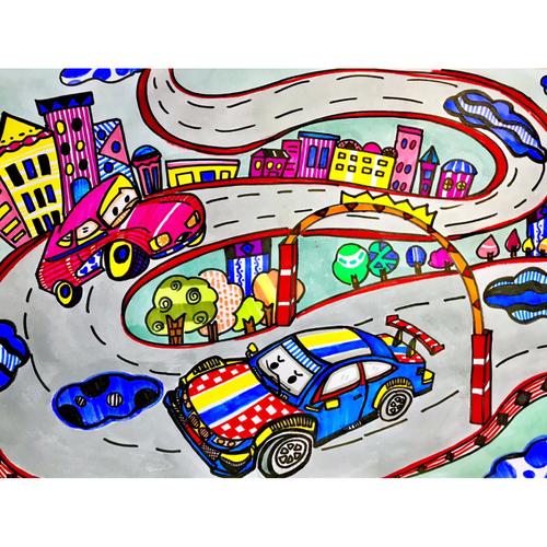 创意画99《赛车9415》少儿美术_美术_绘画_幼儿