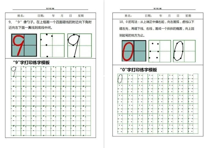 小学数字0-9在田字格中的规范写法练习字帖_字帖_好书