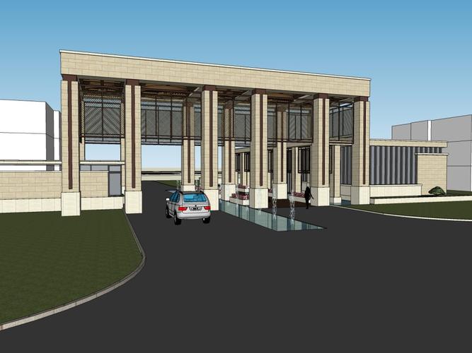 大门建筑,现代风格,一层