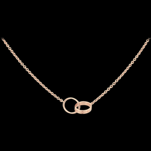 二手99新卡地亚项链love系列玫瑰金项链手链女双钻小圆饼双环女士经典