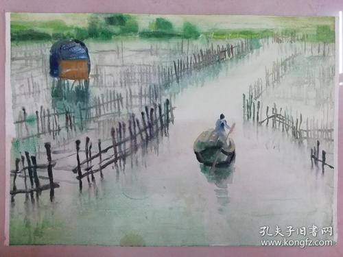 侯名名水彩画桂林山水系列3627厘米9号