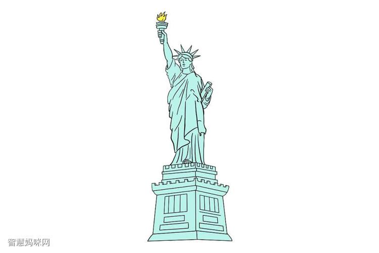 自由女神像怎么画