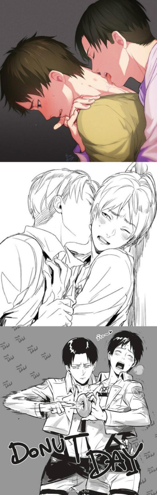 进击の巨人# 兵长&艾伦////▽////(via facebook:sine-eang)