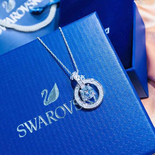 进口lavender四爪圆环项链 s925纯银微镶进口仿真锆钻