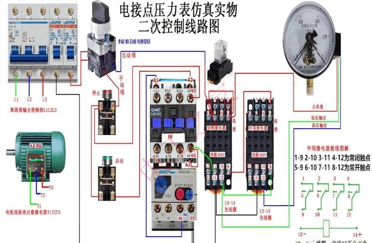 电接点压力表的4根线怎么接?怎么实现手动和自动控制?