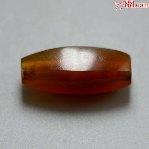 古珠老珠子宋元红玛瑙六棱珠千年古珠真品