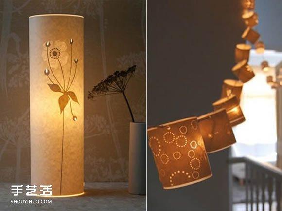 唯美手工纸皮灯制作花鸟图案雕刻纸灯diy