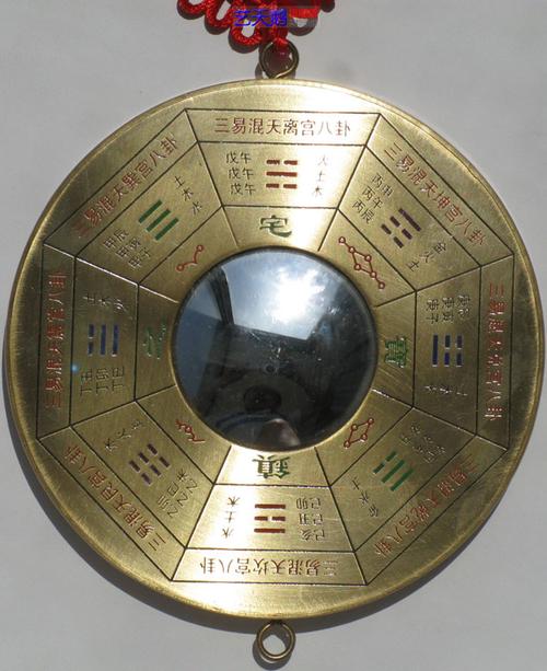 纯铜八卦镜凸镜九宫凹面镜家用大门口太极八卦图挂件摆件小号12厘米