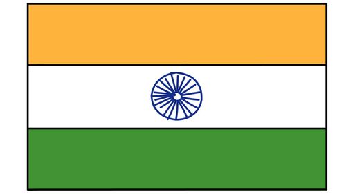2,然后画印度国旗图标.3,最后涂上颜色即可.