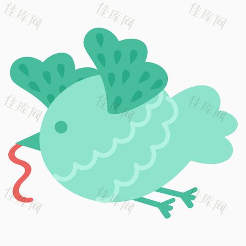 卡通飞翔的小鸟虫子