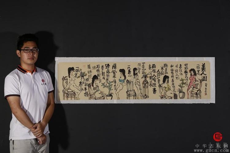 著名画家朱新建作1.36米经典代表《美人图》镜心一幅带精美裱框