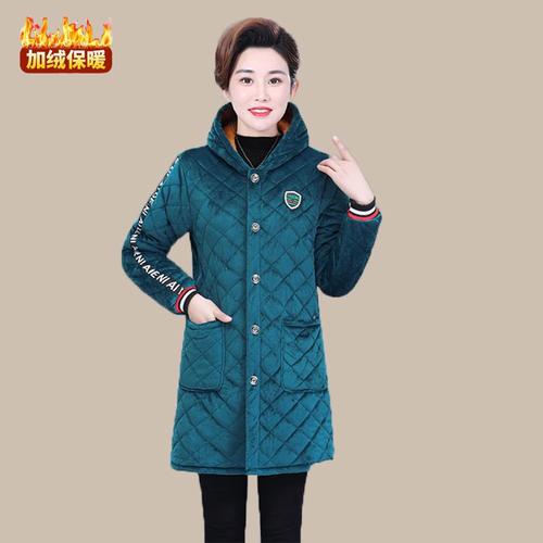 加厚加绒棉服女冬新款大码宽松妈妈装保暖耐脏家居服罩衣棉袄女装