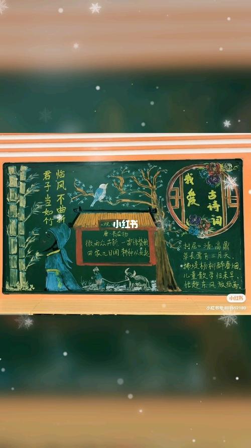 以古诗词为主题的黑板报._黑板报_文化_阅读