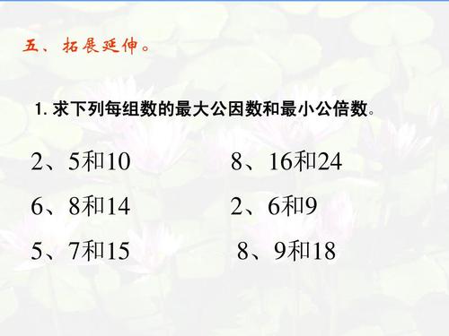 冀教版数学五年级上册《最大公因数和最小公倍数的比较》课件ppt