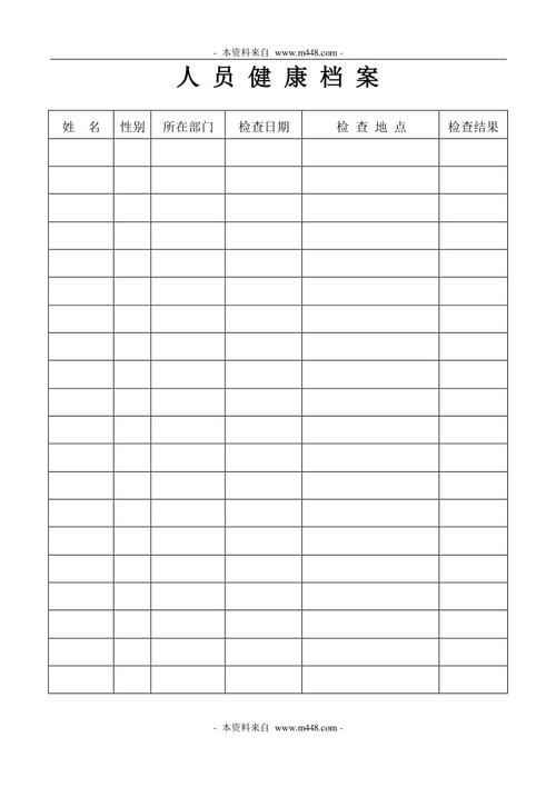 表格(23个文件)人员健康档案
