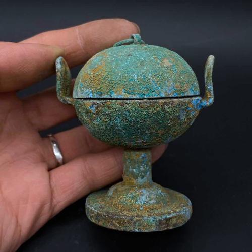 古玩古董收藏古代器皿汉代青铜器摆件商朝灯盏青铜