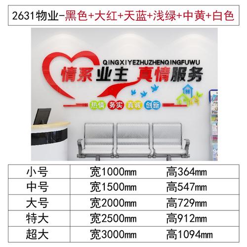 新品红色物业文化办公室墙面装饰房产中介布置励志标语司企业背景