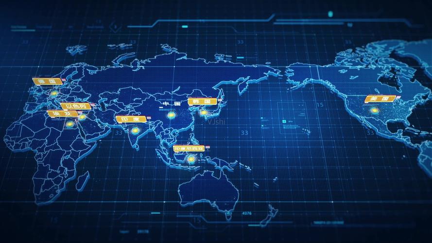 世界地图推进中国科技ae地图模板_ae模板下载(编号:)