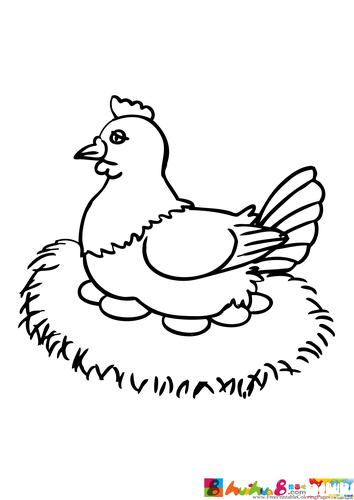 母鸡下蛋简笔画