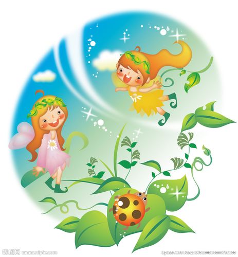 快乐飞翔的卡通花仙子图片