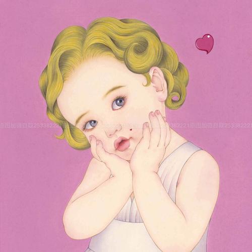 胖嘟嘟复古小女孩头像