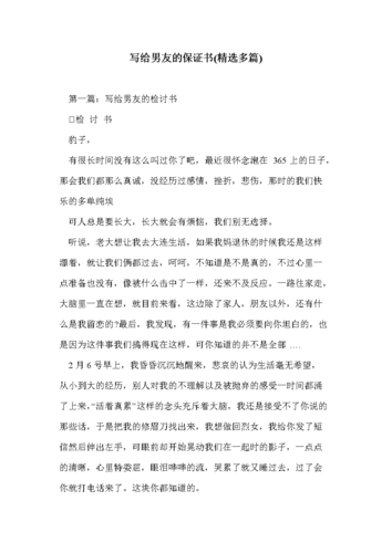 写给男友的保证书(多篇).doc