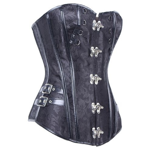 亚马孙 欧美新款经典复古性感钢骨提花收腹束身衣corset.
